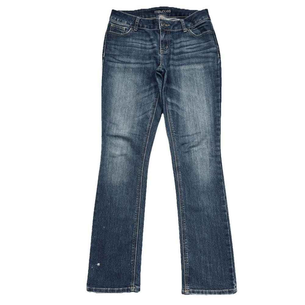 Maurices Straight Leg Jeans 5/6 (29x30.5) Blue Denim Stretch Junior Cotton Blend